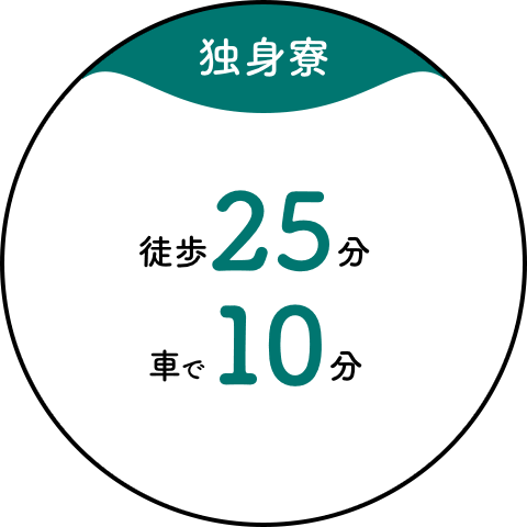 【独身寮】徒歩25分／車で10分