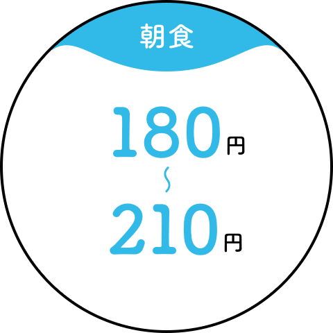 【朝食】180円〜210円