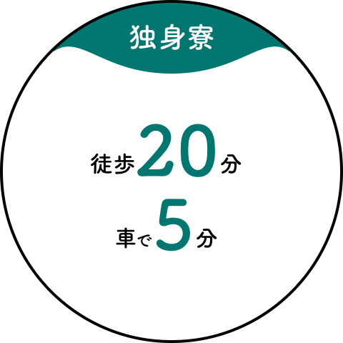 【独身寮】徒歩20分／車で5分